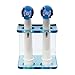 Seemii Electric Toothbrush Head Holder Head Stand Holds 1 or 2 Electric Toothbrush Heads Clear Blue Acrylic 2 Head Holder Fits Oral-B Heads Great Bathroom Accessory Good Dental Hygiene