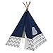 KidKraft Deluxe Bamboo & Canvas Play Teepee, Children's Furniture – Navy & Chevron Print