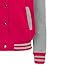 LE3NO Premium Womens Contrast Sleeve Fleece Varsity Baseball Hoodie Jacket