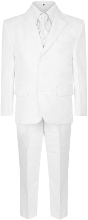 Boys 5 Piece Wedding Party Christening Baptism Prom Formal White Suit: Size: 2 Years
