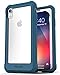 ENCASED iPhone XR Case Clear Back Protective Rugged Bumper Cover with Tempered Glass Screen Protector (Ocean Blue)