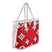 Xleoo Oversized colorful Monogram real leather Never fill in full shoulder handbags Red/Pink