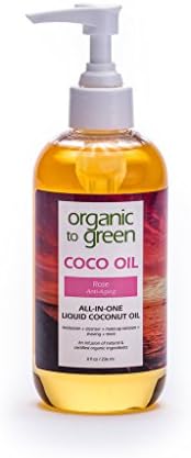 Organic To Green Liquid Coconut Oil For Skin And Face Rose Anti-Aging 8 Fl Oz