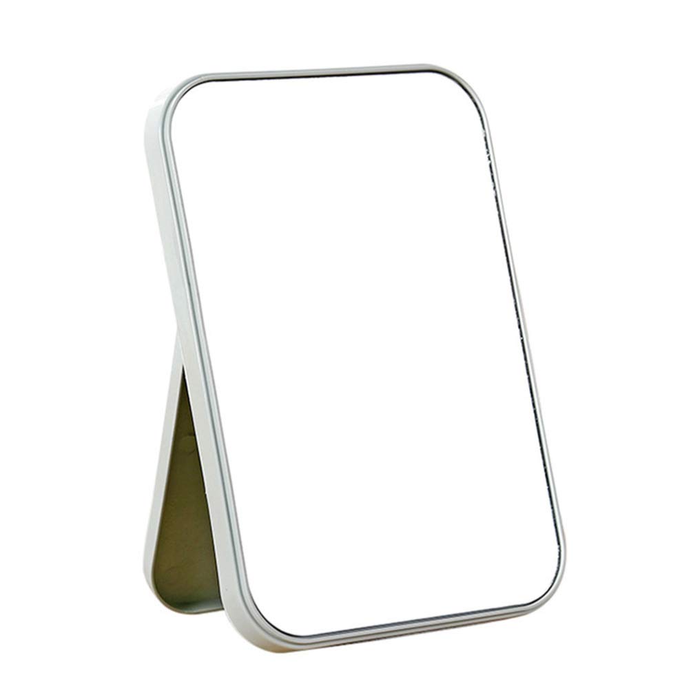 Solustre Makeup Mirror with Stand up, Foldable Facial Mirror Desktop Cosmetic Mirror Square Mirror for Table Desk Bathroom (Light Green)