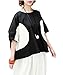 Yesno QO3 Women Girl Crop Tops Blouse Casual White Black Circle Unique Back Design Plus Size Short Sleeve