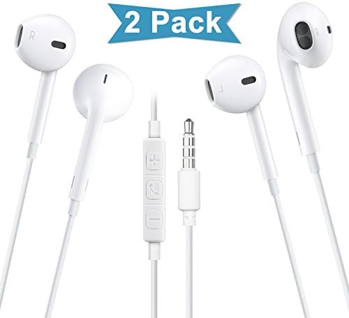 2 Pack MCigmee Hands-free Earbuds with Built in Mic and Volume Control