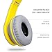 Headphones, Sound Intone I65 Headphones with Microphone and Volume Control for Travel, Work, Sport , Foldable Headset for Iphone and Android Devices, Valentines Day Gifts (Gray/yellow)