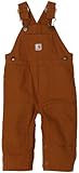 Carhartt Baby-boys Infant Washed Duck Bib Overall, Carhartt Brown, 12 Months