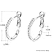 HZSIKAO Women's Stainless Steel Pierced Hoop Earrings Cubic Zirconia for Teen/Girls
