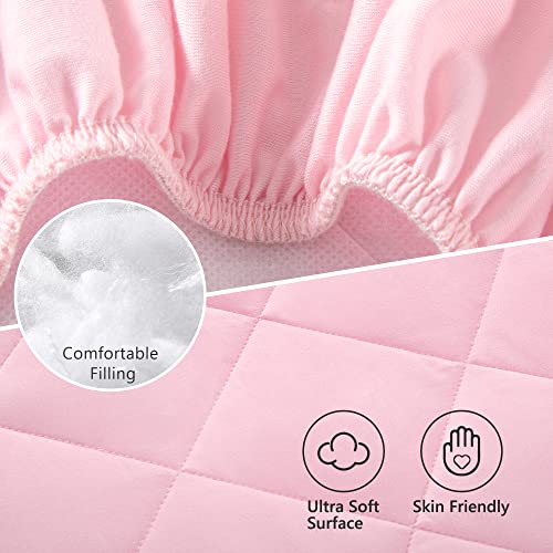 TILLYOU Cloudy Soft Pack and Play Sheet Quilted, Breathable Thick Play