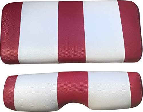 EZ GO TXT Golf Cart Red and White Self Installation Marine Vinyl Replacement Seat Cover All Model Years