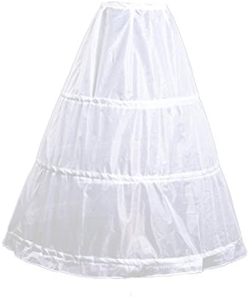 Toponline A-line Hoopless Petticoat Crinoline Underskirt Slips Wedding Accessories (One-Size, White)
