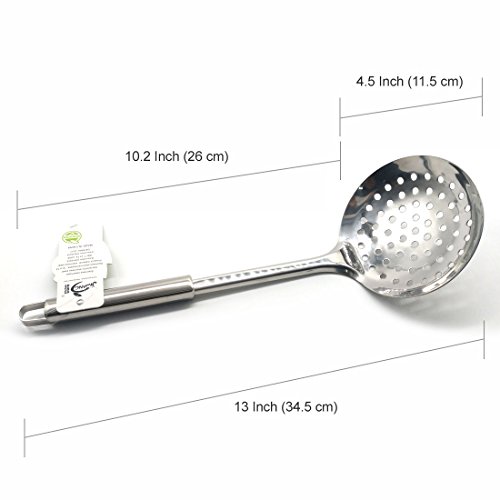 Kitchen Skimmer Slotted Spoon, Stainless Steel Slotted Spoon, 13" - Thumbnail 4