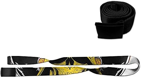 Skeleton Warrior With Axes On Helmet In Fire And Chain Medieval Asian Mythology Casual Printing Belt