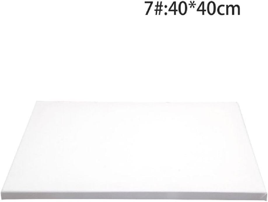 Yeahii White Blank Square Artist Canvas Wooden Board Frame Primed Oil Acrylic Paint Art Supplies (7#:40x40cm)