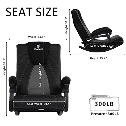 Blue Whale Floor Gaming Chair for Adults, Ergonomic Pedestal Base Back Support PU Leather Video