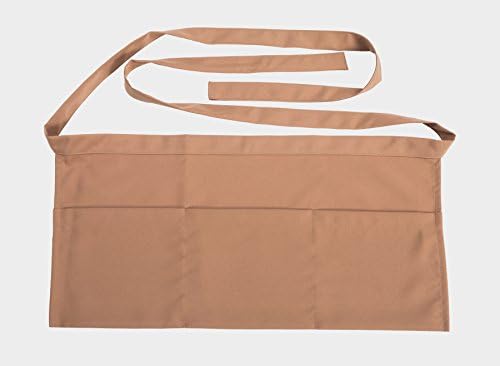 Resist water 3 big Pockets Waist Server Apron Kitchen Restaurant Unisex Half Aprons