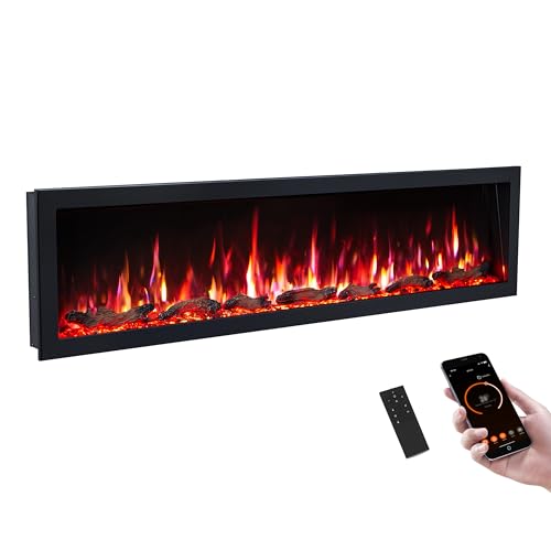 PuraFlame Bernice 72 Inch Electric Fireplace