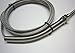 K-Type Thermocouple Sensor with High Temperature Stainless Steel Probe, 932 F or 500 C, with Stainless Steel Braided Cable