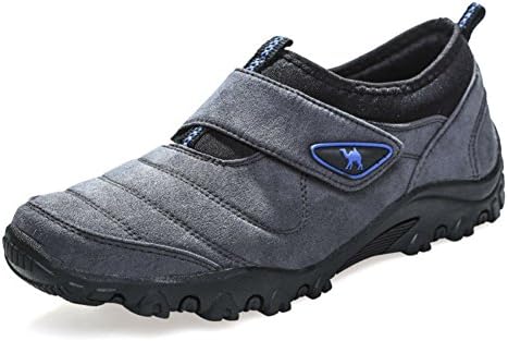 Men's walking sneakers travel casual comfortable leather lightweight fashion breathable running outdoor athletic hiking gray loafers slip on shoes (7.5, Gray)