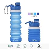 ZOADLE Collapsible Water Bottle with Carabiner - Retractable Coffee Cup Folding Travel Mug