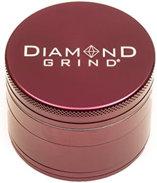 Diamond Grind 4 Piece Aluminum Herb Grinder with screen 75mm (3.00") PURPLE