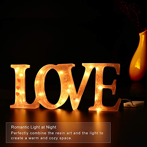 Resin Silicone Molds LET'S RESIN Love Sign Mold, Epoxy Resin Molds for DIY Table Decoration, with a Fairy Light to Create Your Romantic Resin Dream - Thumbnail 4