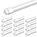 SHINE HAI T8 LED Shop Light Tube 48W Equivalent 4ft, Single-Ended Power 5000K Daylight White, Frosted Cover, G13 Lighting Fixtures, 12-Pack