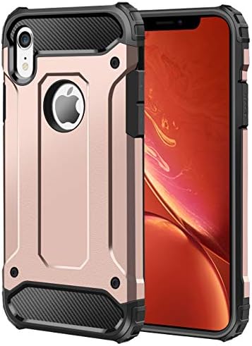 WOLLONY iPhone XR Case,Slim Heavy Duty Hybrid TPU PC Drop Protection Armor Case Rugged Anti Scratch Non-Slip Bumper Cover for iPhone XR 6.1 2018 (Rose Gold)