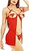 The victory of cupid Women Chemises Lingerie Mini Babydoll Sleepwear Strappy Lace Dress Red