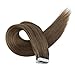 Full Shine 20inch Tape Hair PU Skin Weft Color #8 Ash Brown Tape in Extensions Unprocessed Real Human Hair Skin Weft Tape in Hair