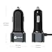 iClever BoostDrive 27W 5.4A Dual USB Car Charger (2.4A + 3A) with SmartID Technology and Build-in Type-C Cable, Gray