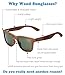 An Swallow Polarized Wood Sunglasses Men, Wooden Bamboo Sunglasses for Women (Walnut Wood, Green Lens)
