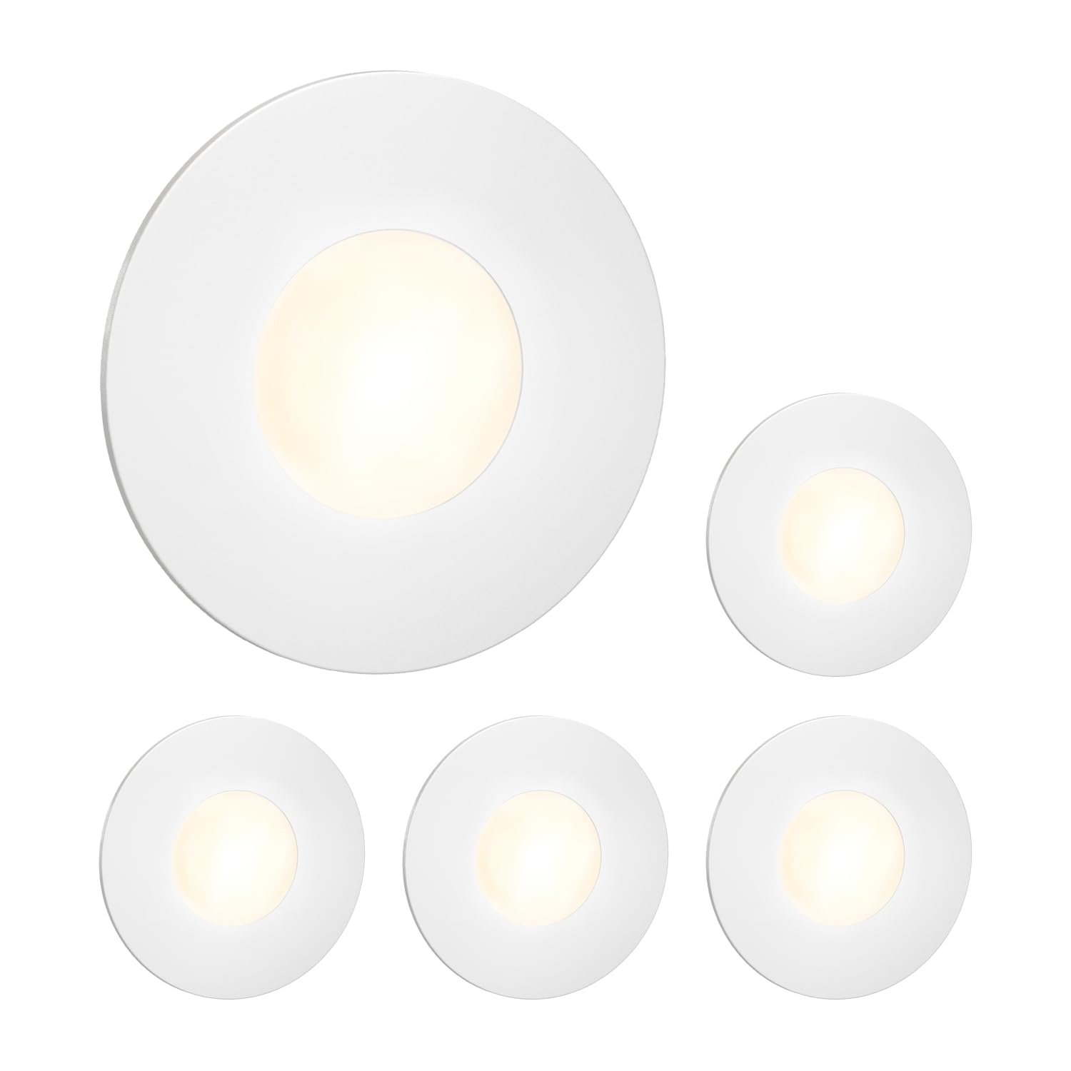 ledscom.de 5 LED Staircase Light/recessed wall Light FEX for Indoor and Outdoor use, Round, 85mm Ø, Warm White