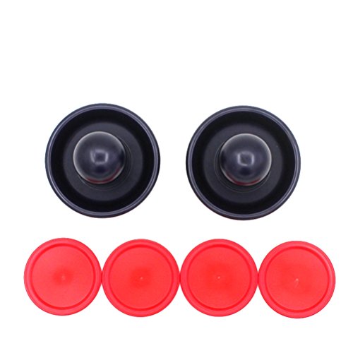 TOYMYTOY 4Pcs Air Hockey Pucks, 2 Pcs 76mm Paddles, Table Game Replacement (Dark Blue)