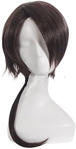 DAYISS Womens Mens Unisex Long Straight Hair Full Wig Layered Cut Handsome Cosplay Costume Party Brown Wigs