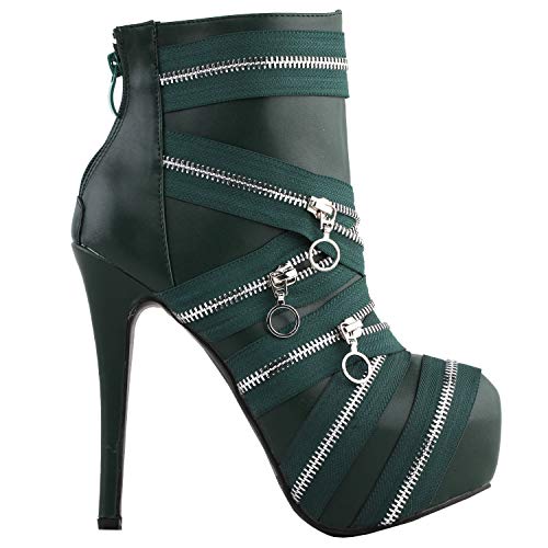 SHOW-STORY-Punk-Black-Zip-Gothic-Platform-Stiletto-Ankle-Bootie-BootsLF80845