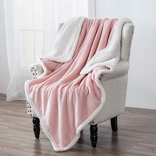 Homelike Moment Sherpa Fleece Throw Blanket Pink Warm Sherpa Bed