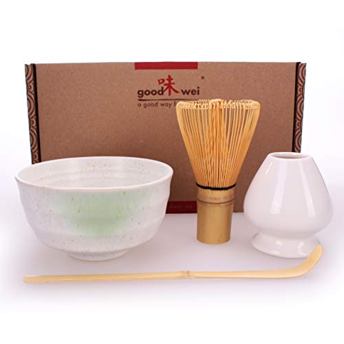 Goodwei Juego de té Matcha - Bol de té, batidor y Soporte Incl. Caja de