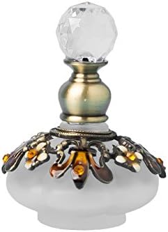 Vintage Magical Violet Refillable Empty Crystal Perfume Bottle Handmade Home Decor Lady Wedding Gift Pewter and Glass Empty Bottle Dragonfly Pewter and Glass Empty Bottle (Muti)