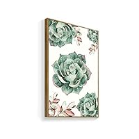 Framed Canvas Home Artwork Decoration Succulent Plant Canvas Wall Art for Living Room, Bedroom - 16x24 inches