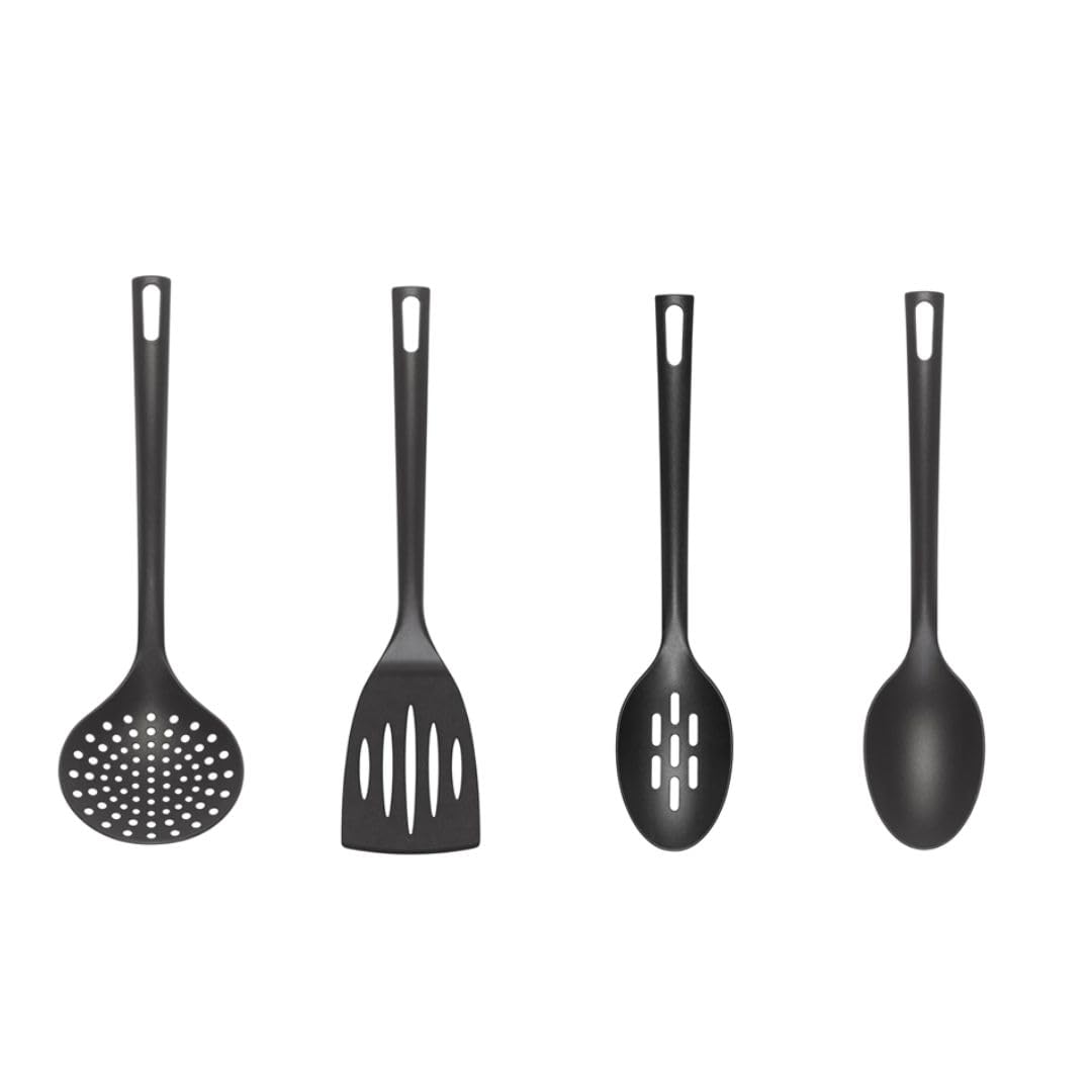 Chef Aid Flexible Nylon Kitchen Utensil Set, Features Slotted Turner, Slotted Spoon, Serving Spoon and Skimmer, BPA Free and Perfect for use with Non-Stick Cookware, Dishwasher Safe