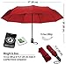 VAN BEEKEN Automatic Open and Close Umbrella, Red, for Men and Women