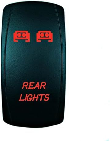Bright Light Powersports Laser Backlit Red LED Light Rocker Switch REAR LIGHTS BAR On/Off 20A 12V
