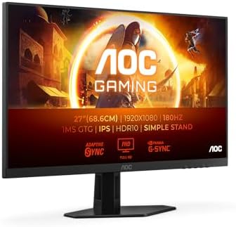 27G4XED 27 Zoll FHD Gaming Monitor, 180Hz, Fast IPS Panel, 1ms GtG, HDR10, G-Sync Compatible, Lautsprecher,(1920x1080 HDMI 2X 2.0 DP 1x 1.4) Schwarz