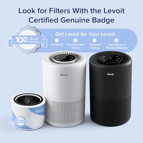 LEVOIT Core 200S-P Replacement Filter, Genuine Core 200S-RF Air Purifier Filters, Supports HEPA Sleep Mode, High-Efficiency Activated Carbon for Removal of Smoke, Odor, Allergens, Pollen, 1 Pack