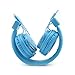 GranVela Q8 Wireless Bluetooth Headphones,Multifunction Foldable Headset with FM Radio,Micro SD Card Player,Microphone and 3.5mm Detachable Cable，For Kids and Adults - Sky Blue