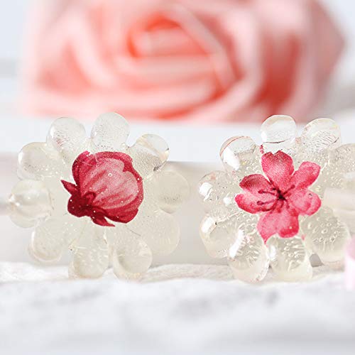 Akingshop 12 Capacity Silicone Cherry Blossoms Lollipop Mold Set, Sucker Molds and Chocolate Hard Candy Mold with 50pcs Lollipop Sucker Sticks, Candy Treat Bags, Gold Ties. (Cherry Blossoms Pink)