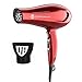 JINRI Hairdryer Negative Ionic Blow Dryer 1875w Professional Salon Light Weight Hairdayer Low Noise with Concentrator Patent Red