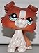 Littlest Pet Shop Collie #1542 (Copper & White Collie Dog RED Blue Eyes) (Retired) Collector Toy - LPS Collectible Replacement Single Figure - Loose (OOP Out of Package & Print)